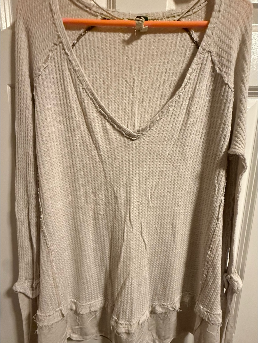 We The Free Cream Waffle Knit Top with Branded Tag
